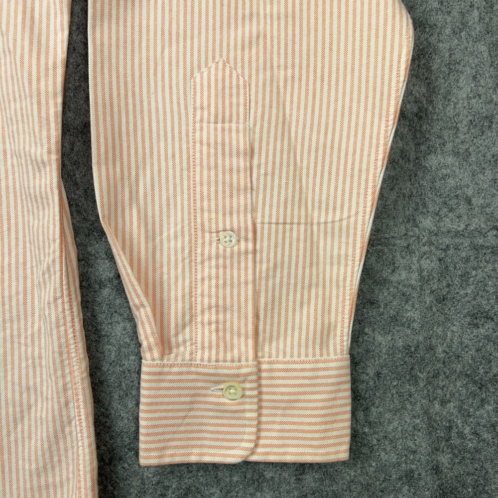 Ralph Lauren Shirt Men 16.5 35 Orange Striped Flesh Pony Long Sleeve Button Down - Picture 6 of 11